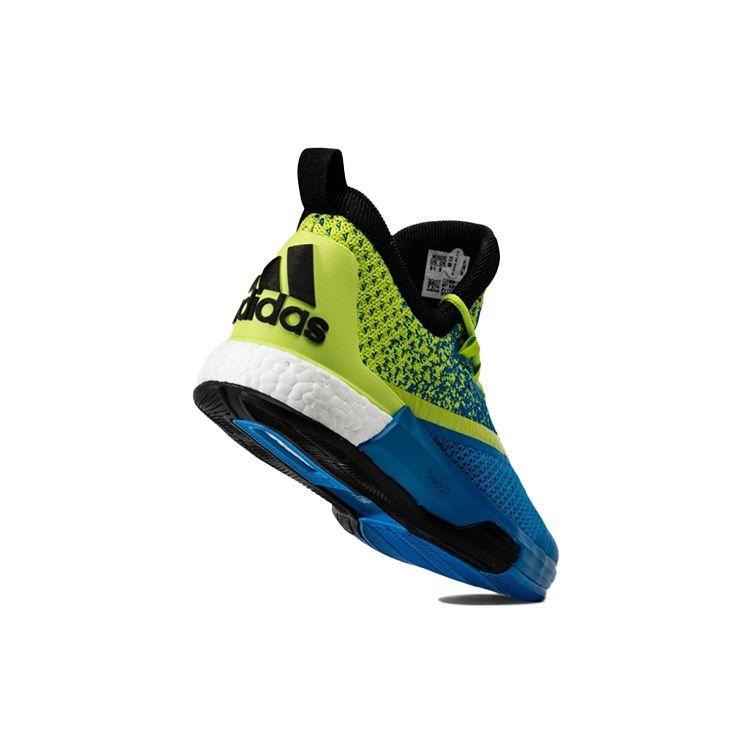 Adidas Crazylight Boost Comfortable Sports Lace-Up Durable Shock Absorption Non-Slip Low-Top Basketball Shoes Men Sneakers Blue Yellow AQ8237