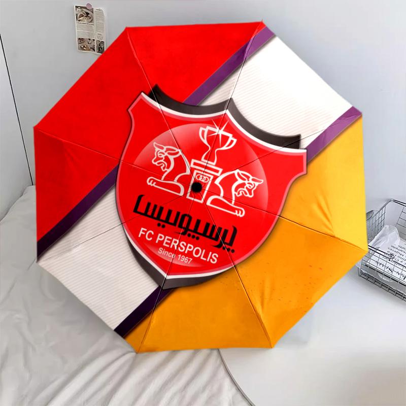 Persepolis FC Pattern, Automatic Folding Umbrella, Portable and Foldable Design, 8 Ribs, a Christmas or Birthday Gift.