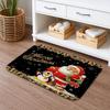Santa Claus Flannel Rug with Penguin Design Winter Christmas Home Decor Indoor/Outdoor Entryway Rug Welcome Doormat