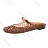 Women Jelly Flat Slippers Summer  Mesh Breathable Sandals Hollow Designer Shoe Casual Beach Walking Baotou Slide Footwear