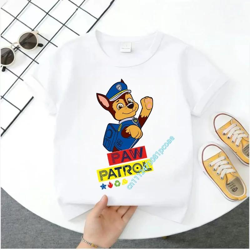 Summer Fashion Short-sleeve Party Gift Paw Patrol Boys and Girls T-shirt with Cartoon Anime Pattern Print