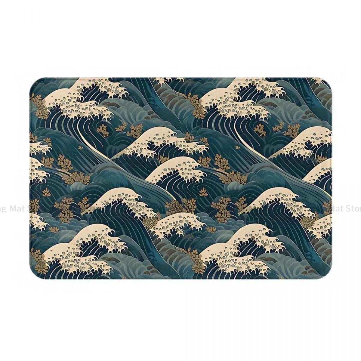 Японская Волна Ванная Нескользящий Коврик Большая Волна у Канагавы От Хокусая Спальня Коврик Прихожая Коврик для Двери Декор Пола Ковер 40x60cm