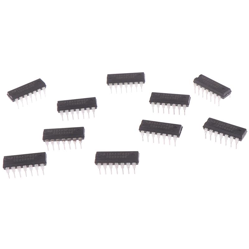 10Pcs Cd4093Be Cd4093 4093 Dip-14 Ti Chip Ic