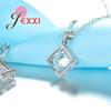 Brand 925 Sterling Silver Wedding Bridal Jewelry Set For Women Cubic Zircon Rhinestone Pendant Necklaces Earring