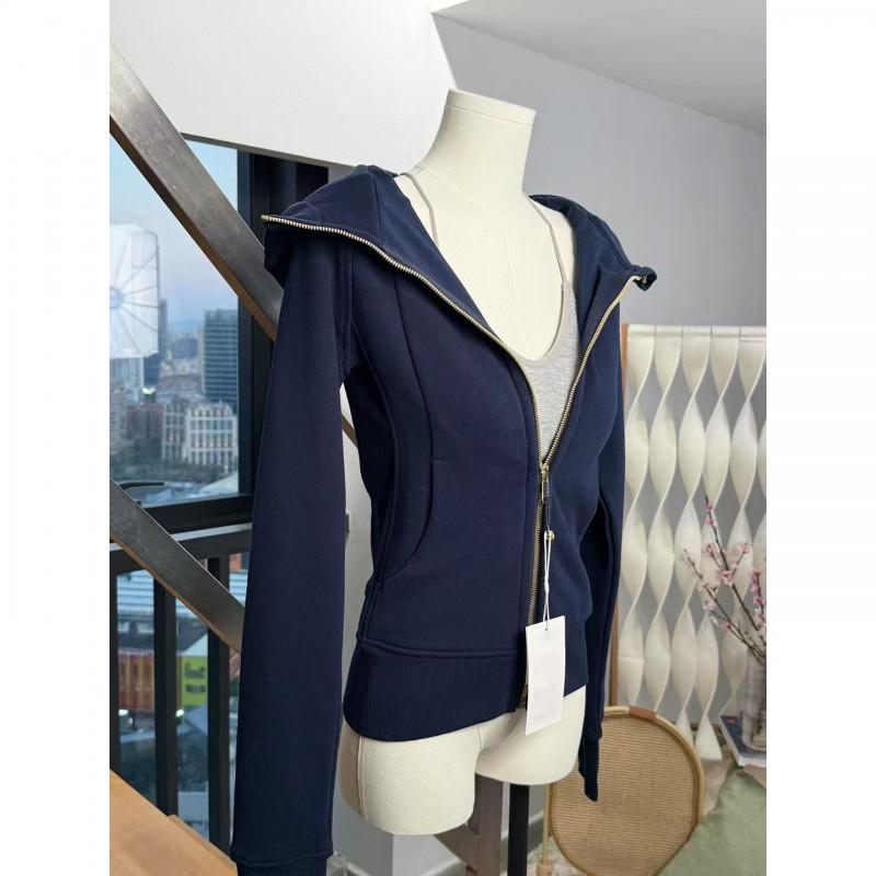 Womens Hooded Fleece-Lined Long Sleeve Top Winter Warm Outerwear Casual Fitness Wear