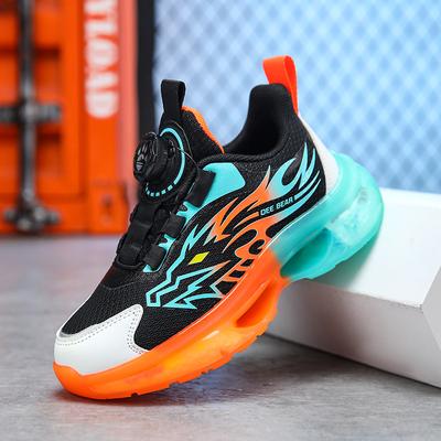 337 Boys Shoes 2025 Autumn and Winter Warm Non-slip Soft-soled Sports Shoes Rotating Buckle Adolescent Children Leather Running