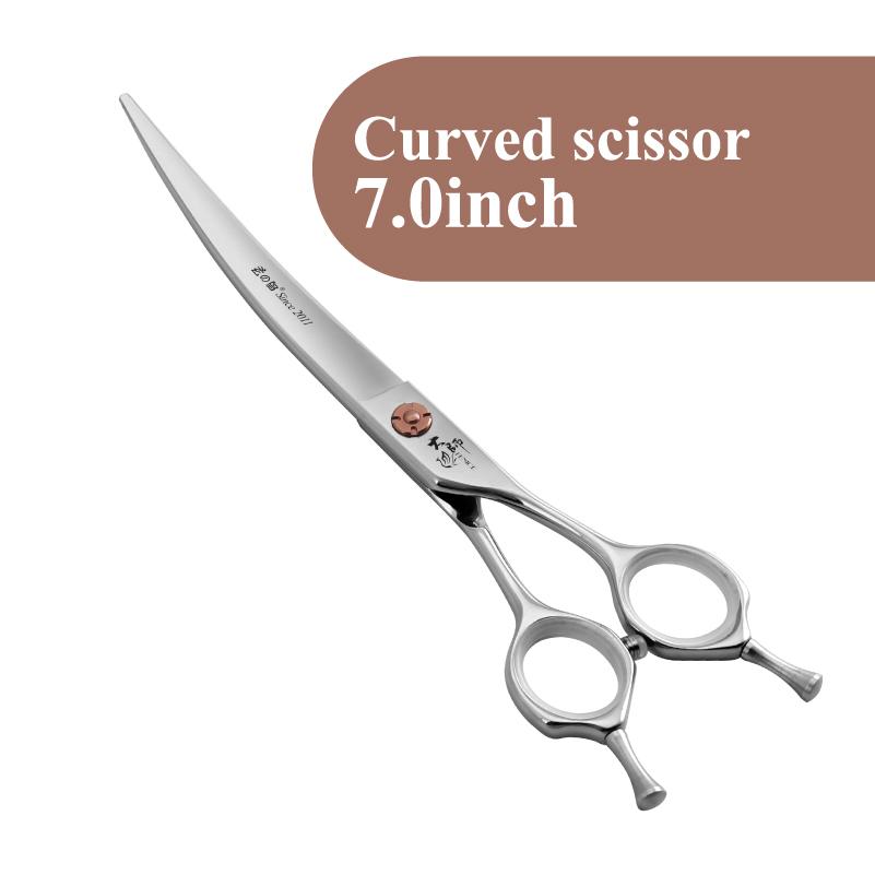Fenice Japanese Steel 7 Inch Professional Pet Dogs Grooming Scissors Kit Straight&Curved &Thinner&Chunker&Fluffy Shear Scissors
