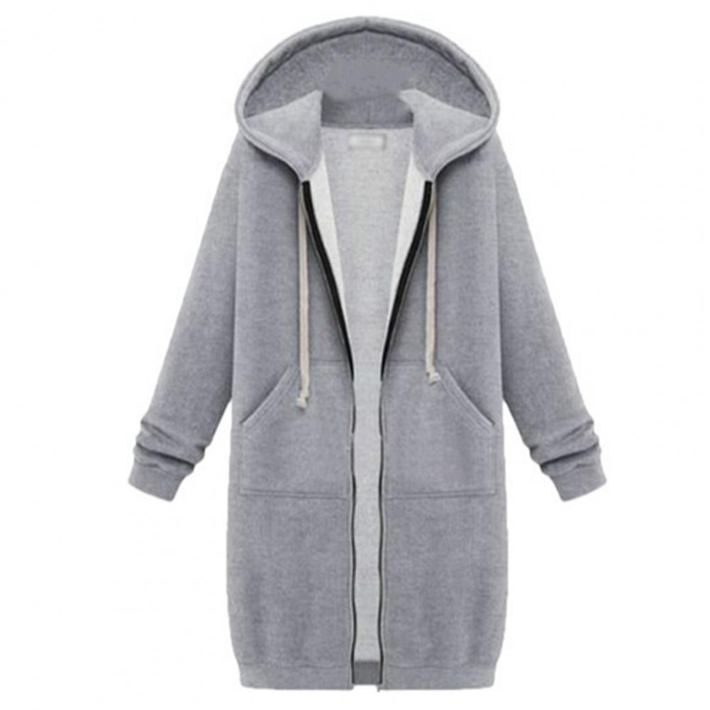 Herbst Winter Damen Casual Zip Up Hoodies Reißverschlusstasche Übergröße Sweatshirt Sport Oberbekleidung Hoodies Langärmelig Locker Kapuzenjacken