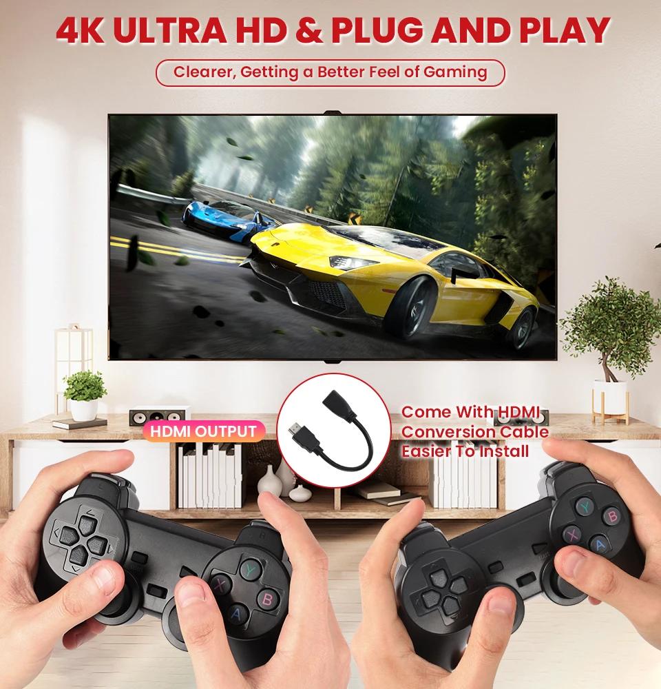 X2 Plus 128G 40000 Game GD10 Pro 4K Game Stick 3D HD Retro Video Game Console Wireless Controller TV 50 Emulator For PS1/N64/DC