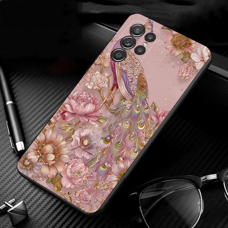 Phone Case For Samsung Galaxy S26 S25 S24 S23 S22 S21 Ultra S24 S23 S22 S21 S25 Plus S24 FE Peacock Bird