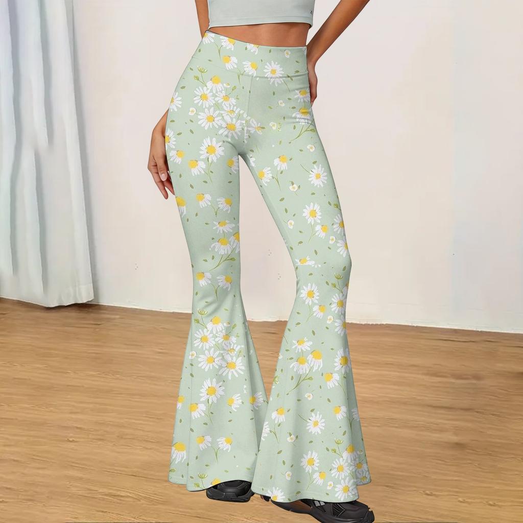 High Waist Flared Leg Pants for Women Stretchy Slim Fit Casual Yoga Trousers Soft Comfortable Fabric Suitable for Daily Wear