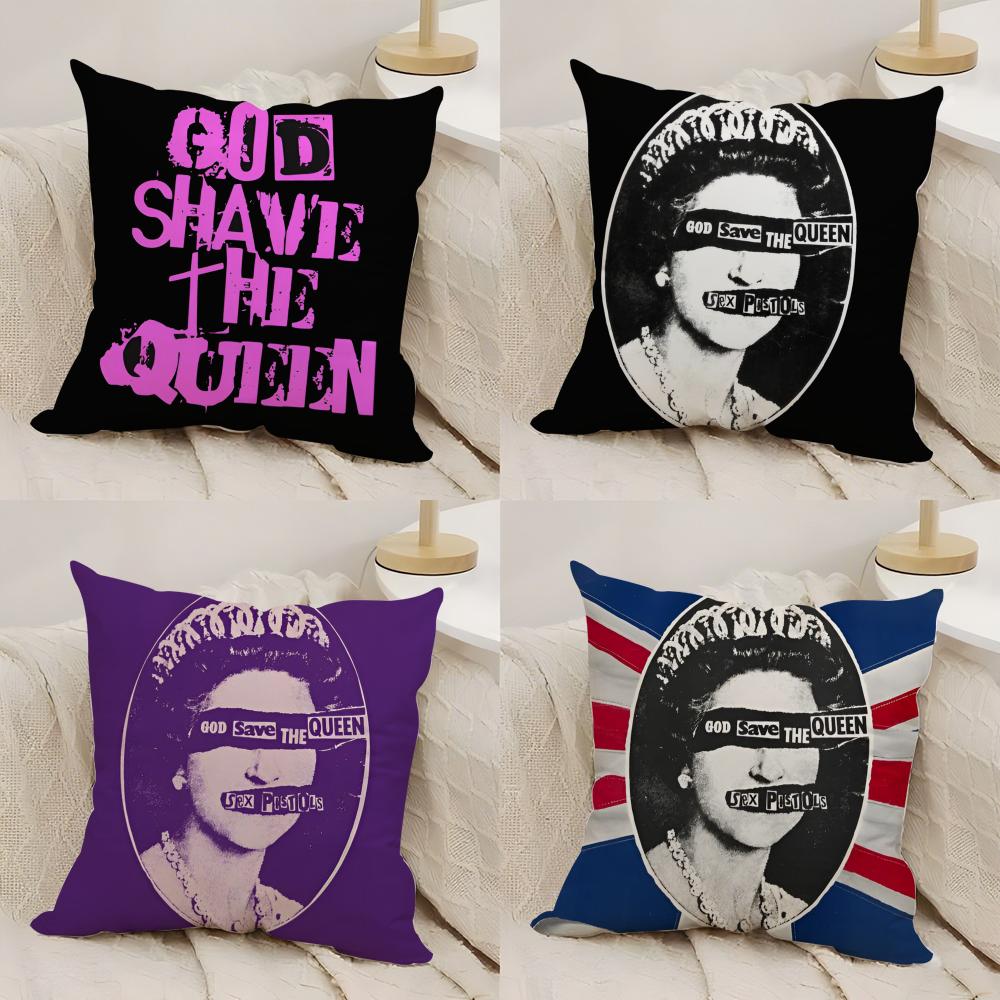 Brand SSave the Queen Cushion Cover Silky Short Plush DoubleSided Printed Pillow Case for Sofa All Seasons Home Decor Gift