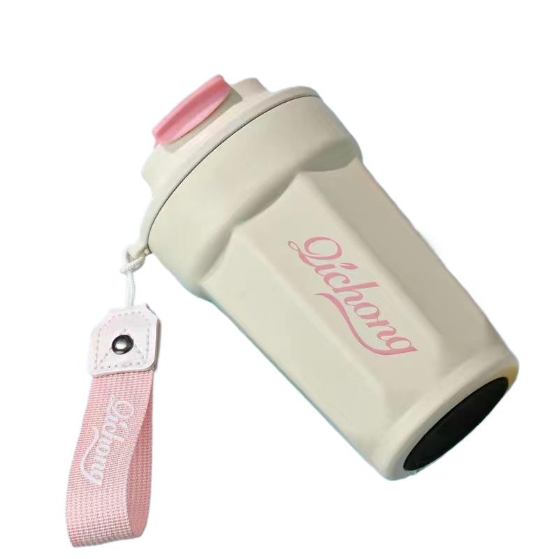 Large Caliber Shaker Cup Food Grade Stainless Steel Thickening Coffee Cup Thermos Bottle Handy Portable Male and Female Students