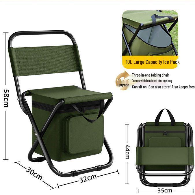 

A1R Fishing Chair: Multifunctional Folding Outdoor Chair with Portable Ice Chest, Lightweight Backrest, and Fishing Stool. Small Camouflage without Bag