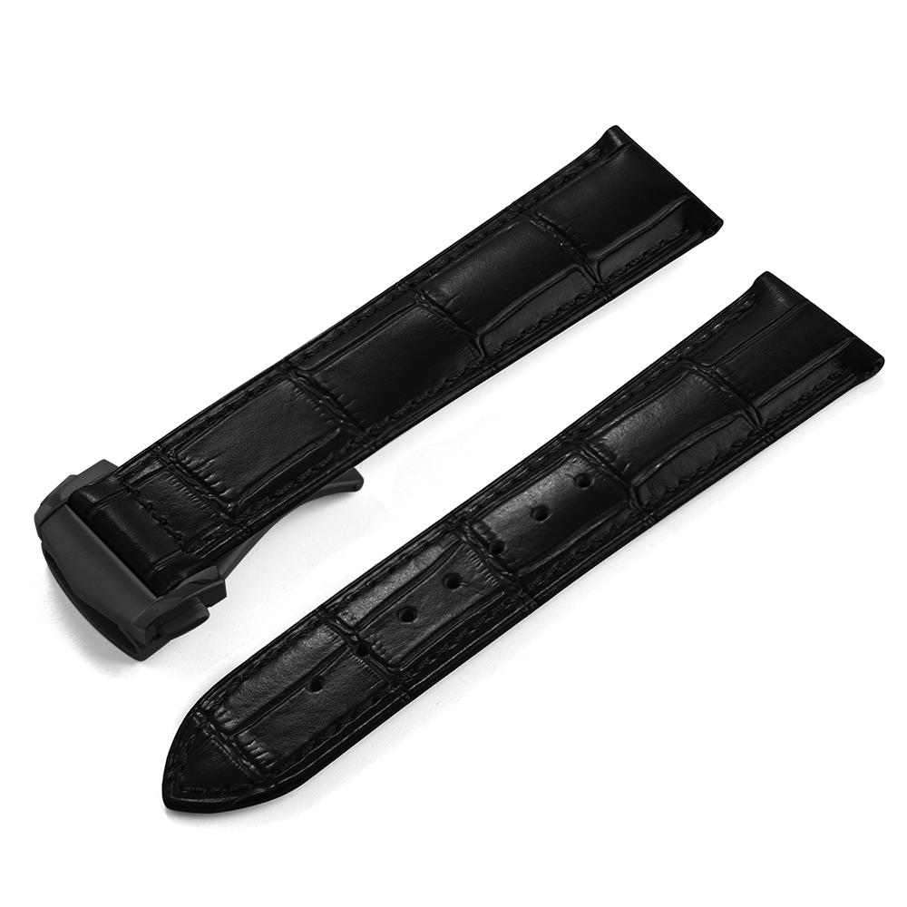 19mm 20mm 21mm 22mm High Quality Genuine Leather Watch Strap For Omega 007 Seamaster 300 Business Clasp Accessories