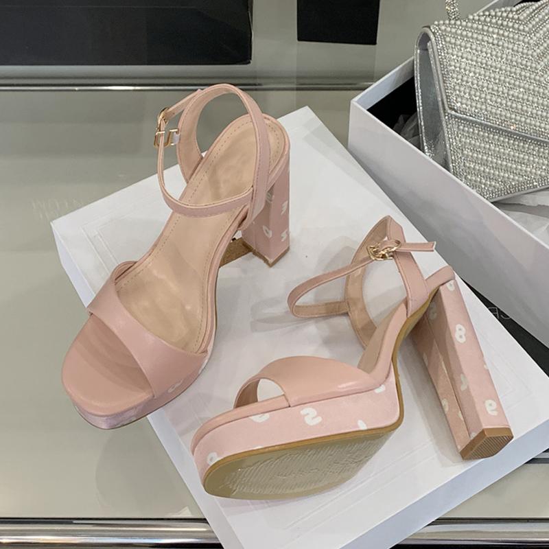 Fashion Liyke 2025 New Fashion Letter Designer High Heels Platform Sandals Women Square Open Toe Buckle Strap Summer Party Dress Shoes