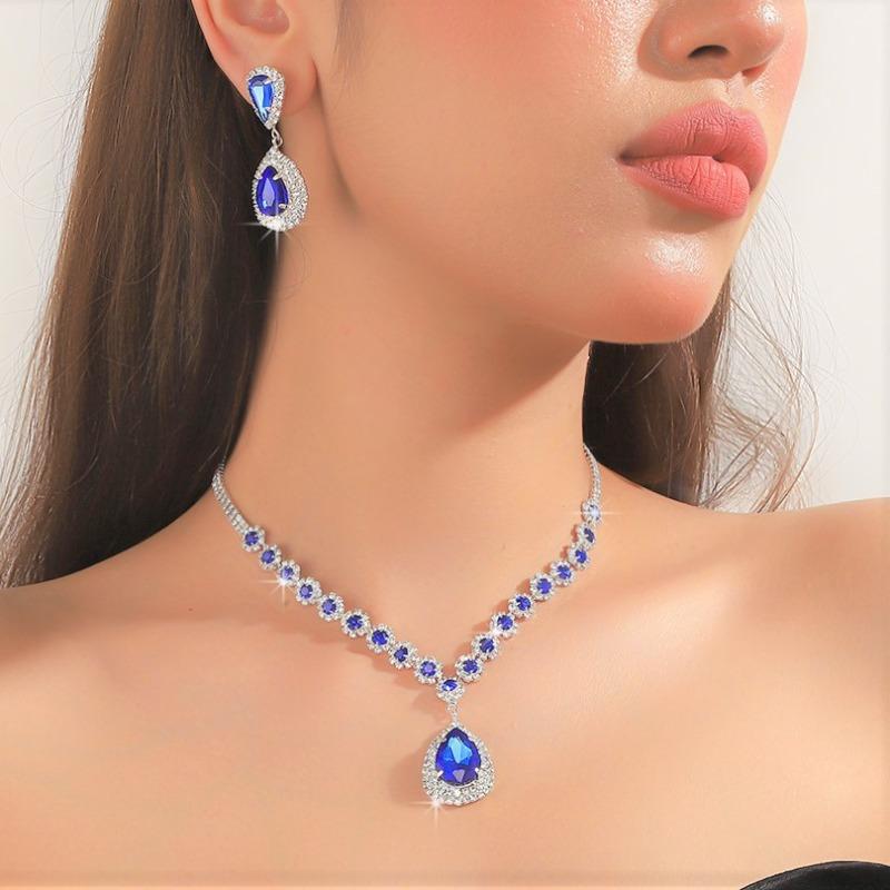 Middle Eastern Jewelry Set Necklace Earrings Bracelet Three-piece Set Full of Diamonds Bridal Jewelry, Dress Accessories