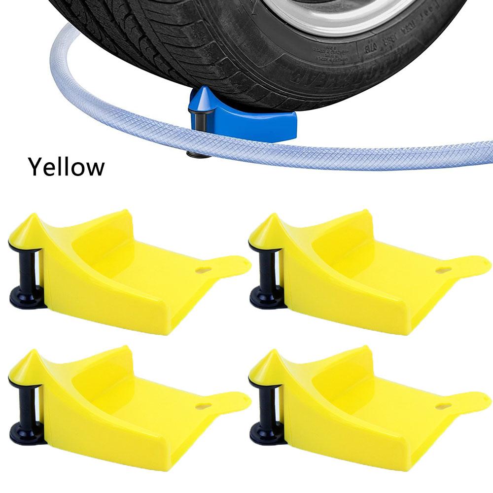 New 4Pcs Blue Car Hose Guides Prevent Pressure Washer Hose Stuck Under Wheels