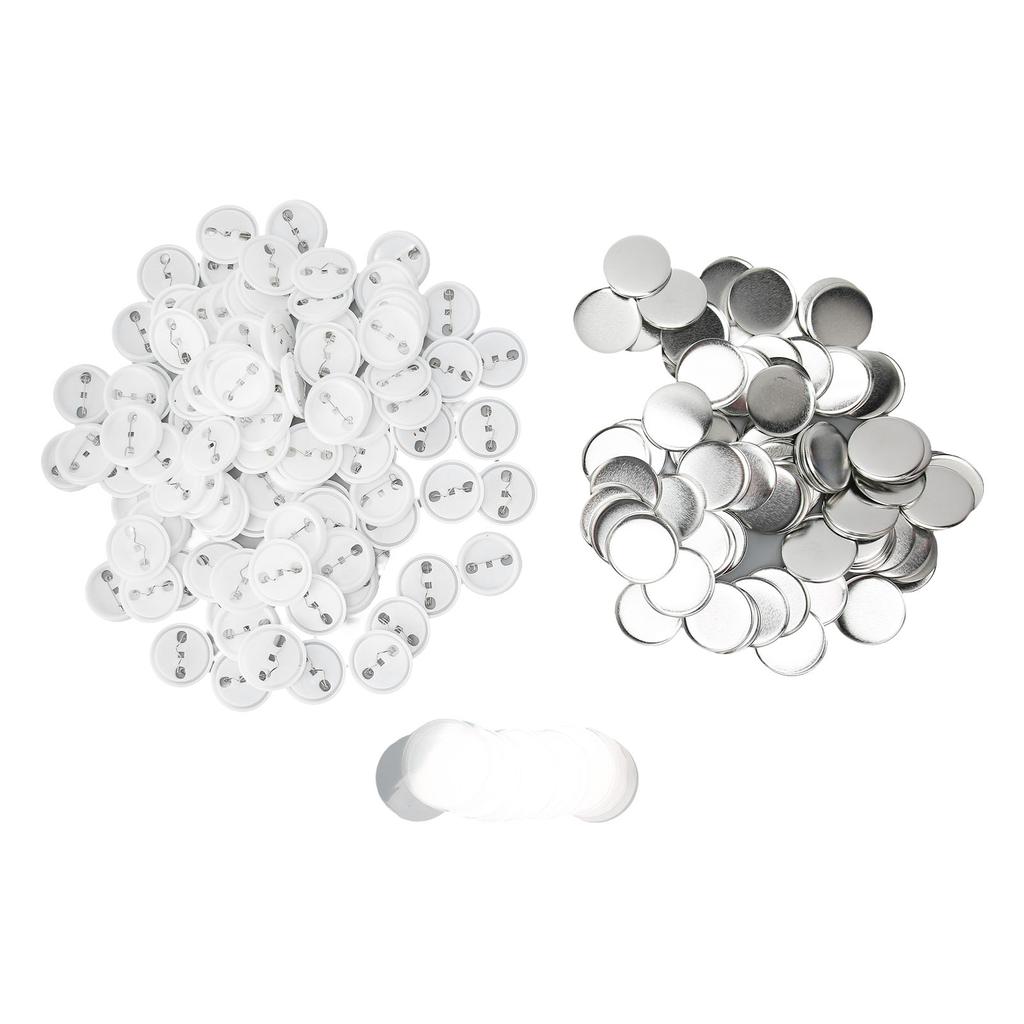 100 Set Pin Back Button Parts Tinplate Plastic Base Rustproof Widely Used Button Making Supplies for