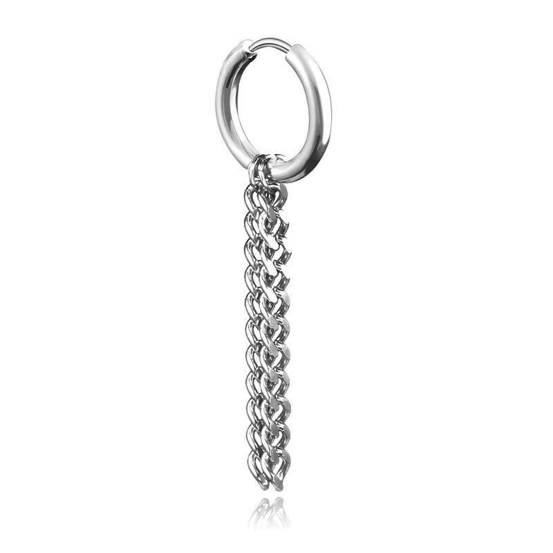 Unisex Fake Piercing Titanium Stud Earrings - No Hole Ear Clips, Trendy Korean Style