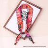Luxury Silk Scarf Necklace: Beaded Cashew Flower Design, Adjustable for Neck or Hair