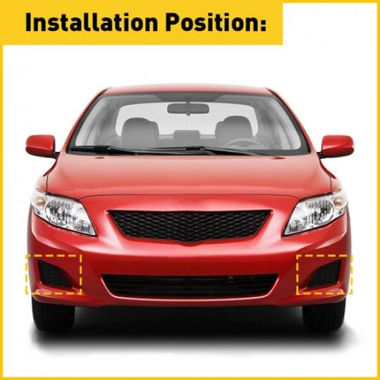 2 Front Pcs Bumper Lights Fog Cover Set For Left&Right 2009-2010 Toyota Corolla