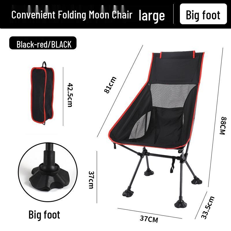 Portable Outdoor Moon Chair with Breathable Mesh Backrest – Folding Chair for Fishing, Art, and Beach Picnics