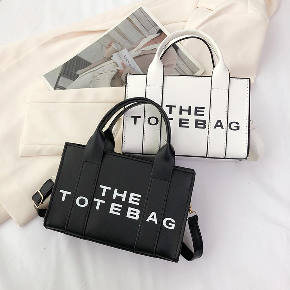 The Tote Bag for Women Trendy PU Leather Handbag Top Handle Satchel Purse Casual Crossbody Bag Casual Simple Shoulder Bag