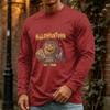 Men's Halloween Long Sleeve Neck Casual Pullover T-Shirt for Party and Holiday
