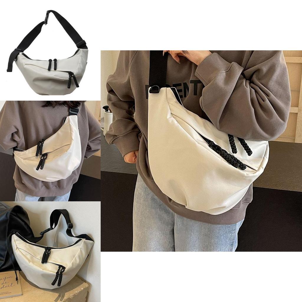 Chic Large Dumpling Shape Bag For Women In Elegant Oxford Fabric For Spring Summer