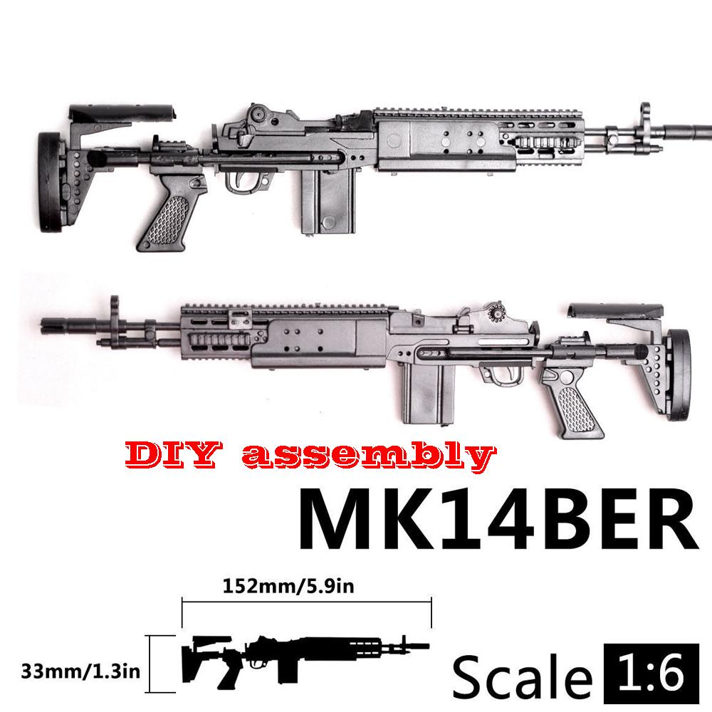 1:6 Scale Toy Mini Gun Model M134 MG42 AK47 98K Rifle Puzzles Building Bricks Assembly Scene Sandpan Game Toy