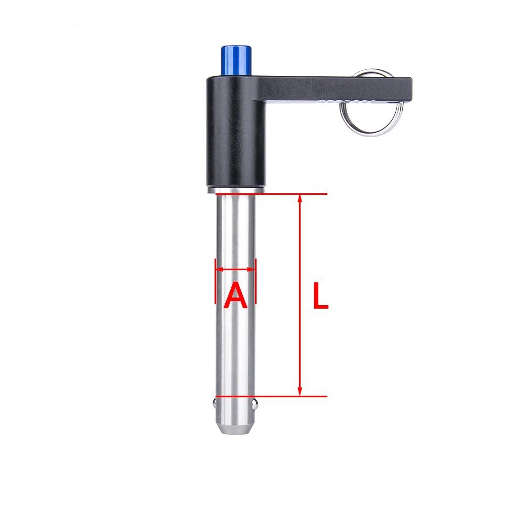 

High-Precision L-Handle Ball Lock Pin Dia 5-25mm Length 10-100mm Safety Pin Stainless Steel Quick Release Pin Push Button Mechanism With Ring A5-L10mm