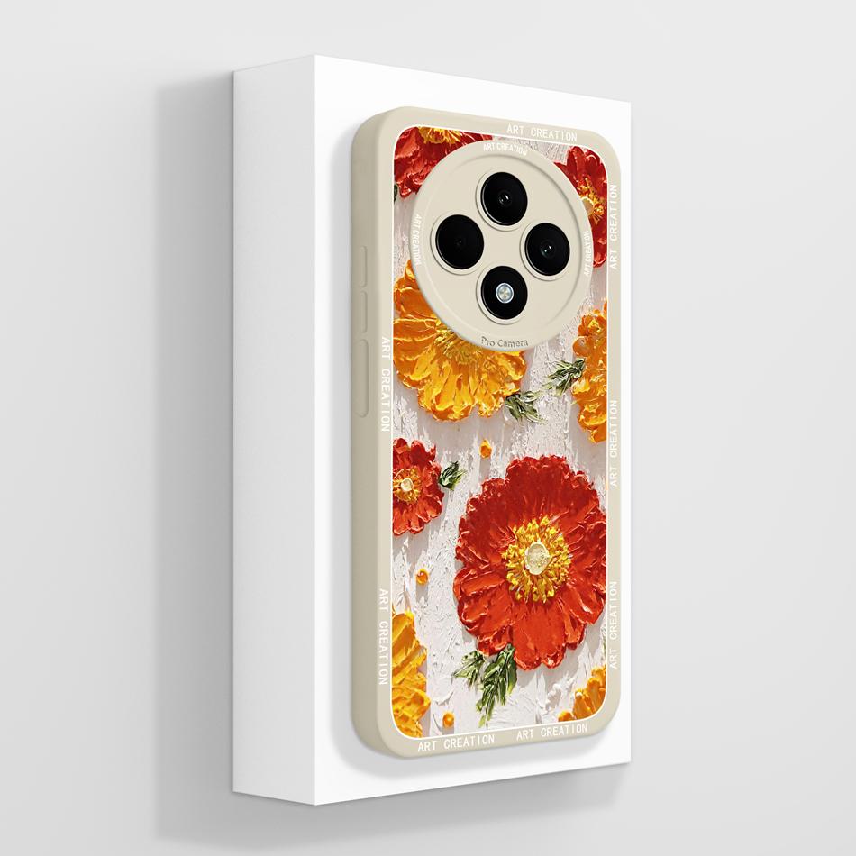 For Oppo Reno 12F Case Artistic Style Full Coverage Anti Drop Funda For Oppo Reno12 F 4G 5G Soft Liquid Phone Back Covers Coque