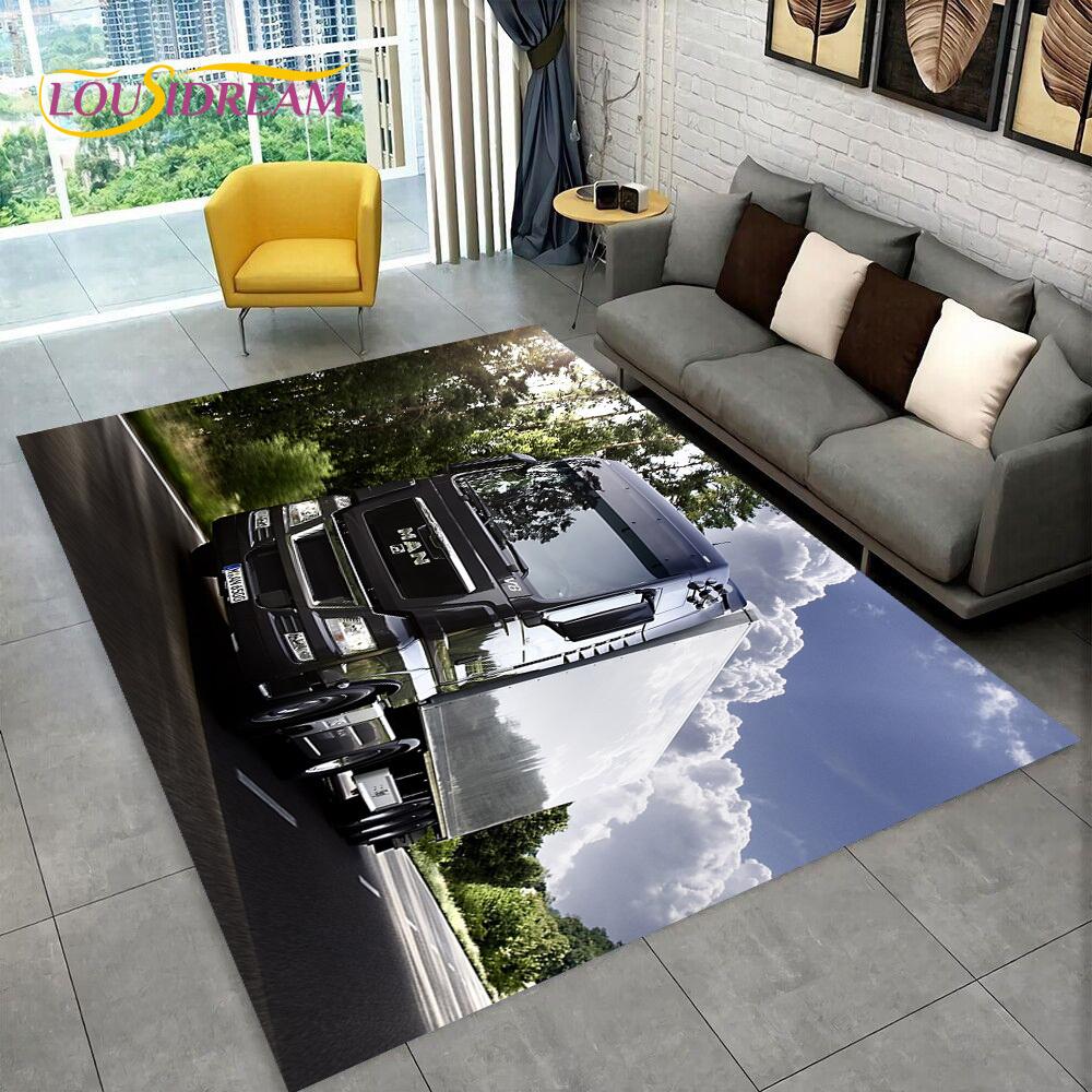Latest MAN Truck Lorry 3D Printing Rug Carpet for Living Room Bedroom Home Decor,Floor Mat Non-slip Decoration for Sofa Doormat