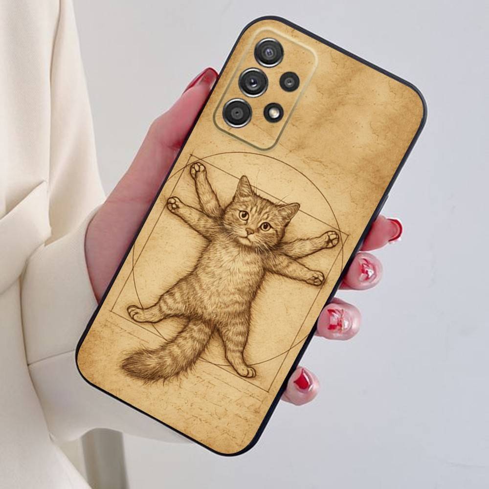 L-Leonardo da Art Vinci Phone Case For Samsung S24,21,22,23,30,Ultra,20,Plus,Note,10,9,Black soft silicone case