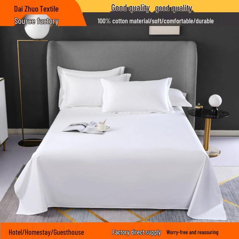 Pure White Cotton Duvet Cover Set for Hotel or B&B - Includes Fitted Sheet, Bath Mat, and Options for Three or Four Pieces