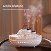 Cruise Ship Dual Nozzle Humidifier, USB Desktop Aroma Diffuser with Warm LED Lights for Home Office