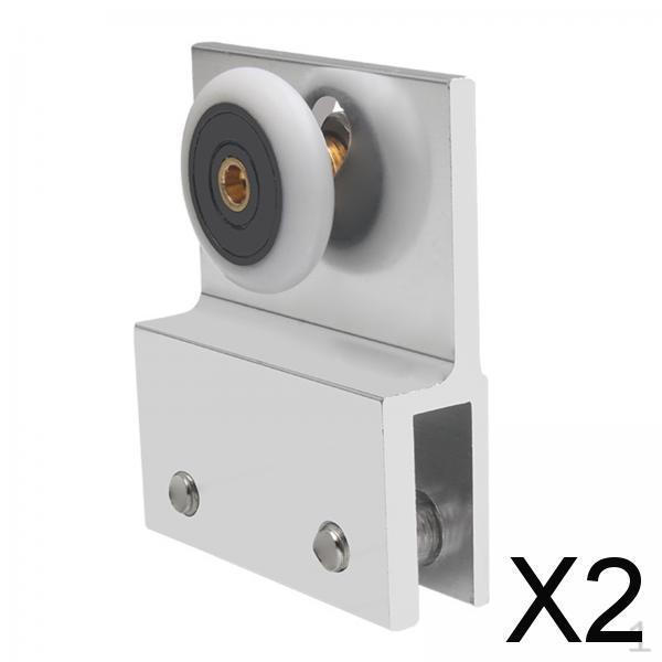 2x Top Sliding Door Rollers Runners Hanging Rail Pulley Hardware Bathroom Shower Wheels