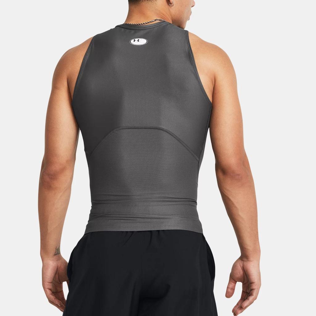 Under Armour UA Iso-Chill Letter Logo Print Slim Fit Dry Comfortable Breathable Sleeveless Tank Top Men Tank Tops Dark-Gray 1365225-025