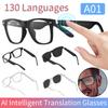 A01 KI Intelligente Übersetzungsbrille 130 Sprachen Kabelloses Headset Sonnenbrille Eingebautes Mikrofon Lautsprecher Sport Fahren Sonnenbrille