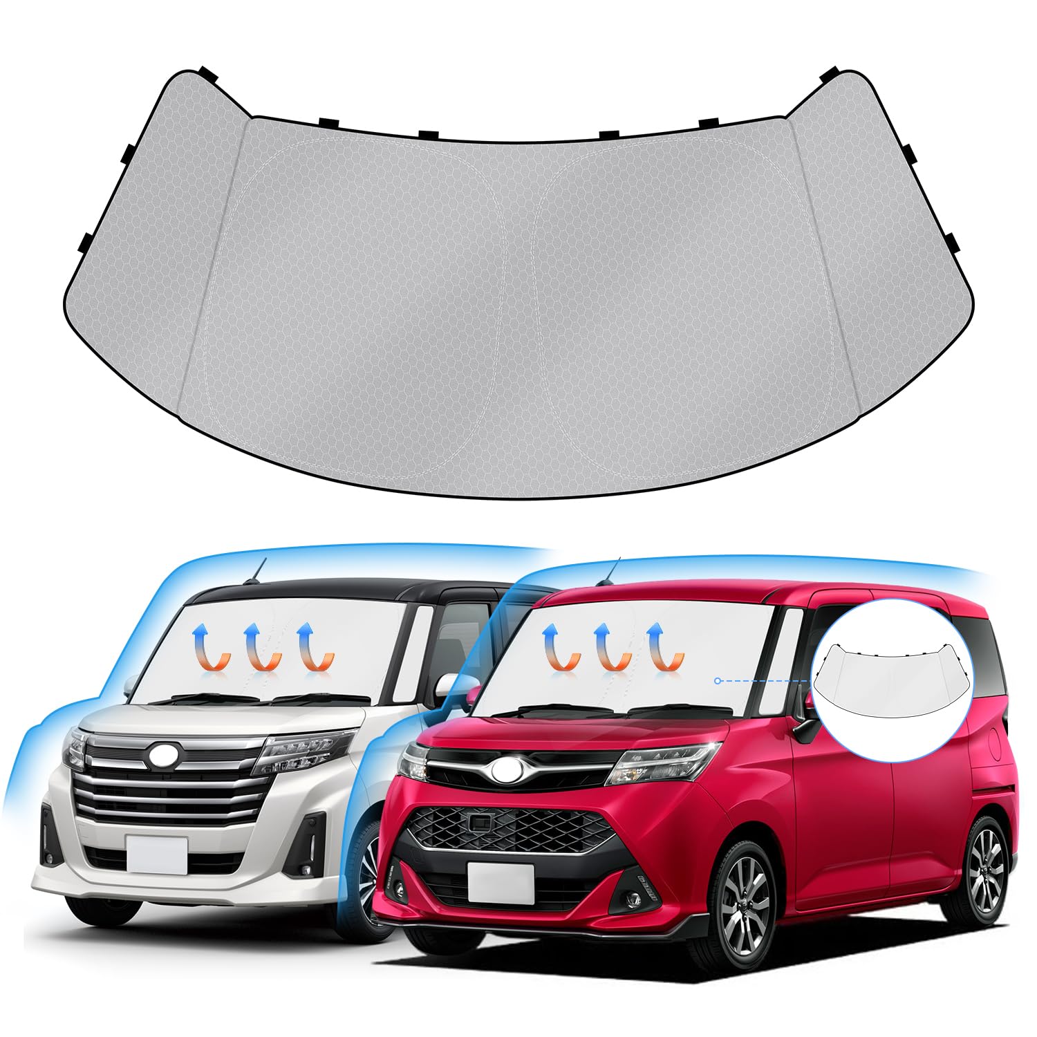 

Солнцезащитный козырек на лобовое стекло Toyota Roomy Tank TANK ROOMY M900A M910A Автомобильный солнцезащитный козырек Защита от УФ-лучей Затемняющий козырек Солнцезащитный козырек с ручкой Солнцезащитный козырек Затемняющая изоляция серый