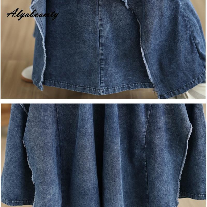 Jeans de Pierna Ancha para Mujer Talla Grande Primavera Verano Cintura Alta Cordón Holgados Culottes de Mezclilla Pa… Más