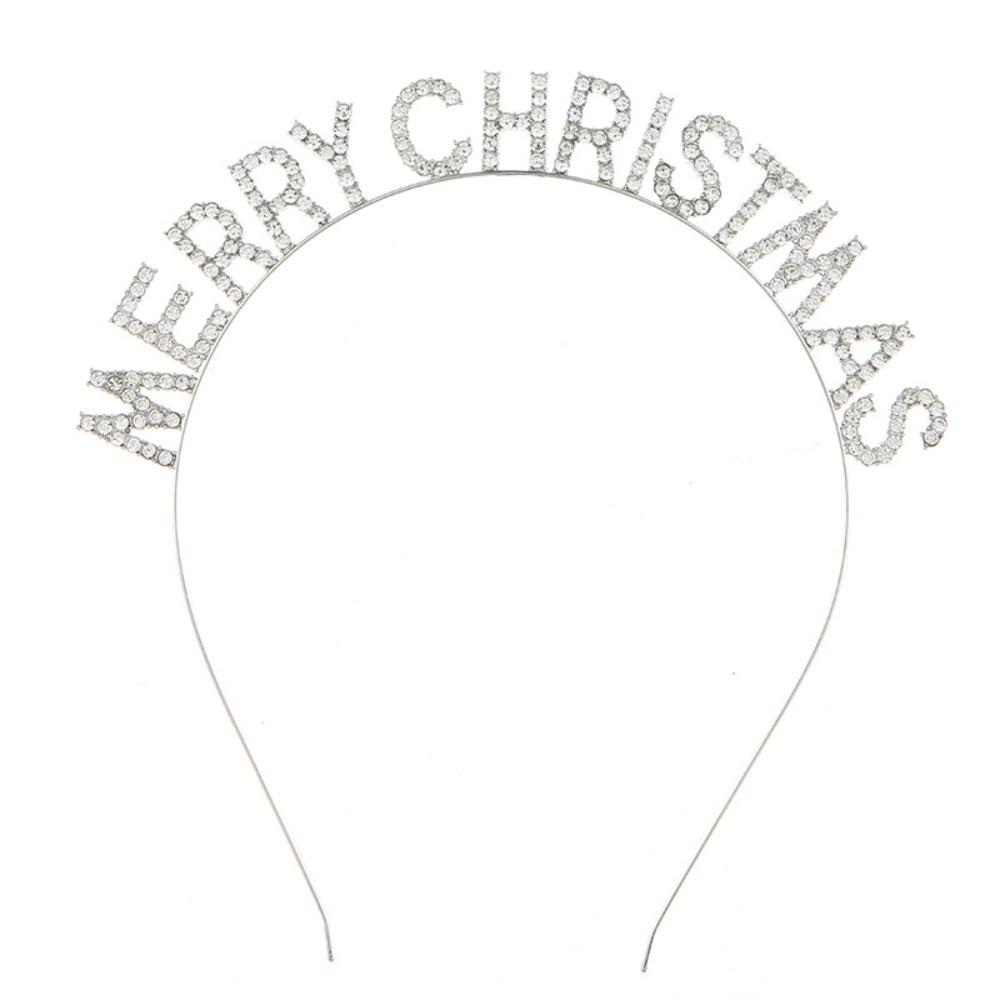 Gift Metal Letter Hair Hoop Party Ornament Zinc Zinc Alloy Crystal Headwear Christmas Antlers Hairband