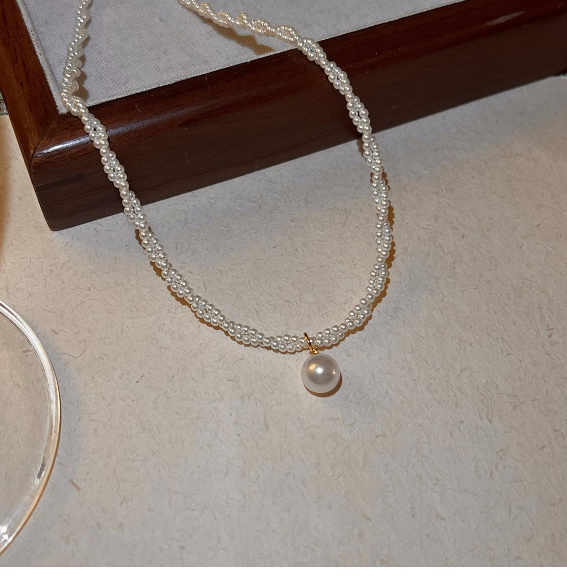 Double Layer Faux Pearl Necklace for Women - Trendy Luxury Clavicle Chain Choker