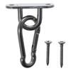 5er Set Edelstahl Öse mit Platte U-Haken Schwerlast Ösenhalterung Wand U Boot Deckenhänger Ring mit Schrauben und Karabiner