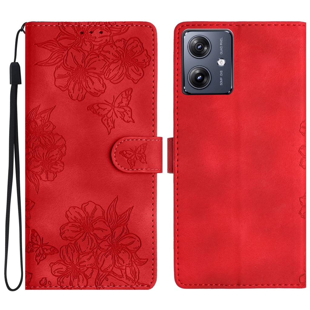 For Motorola Moto G54 5G Cell Phone Case PU Leather Imprinted Pattern Wallet Phone Cover