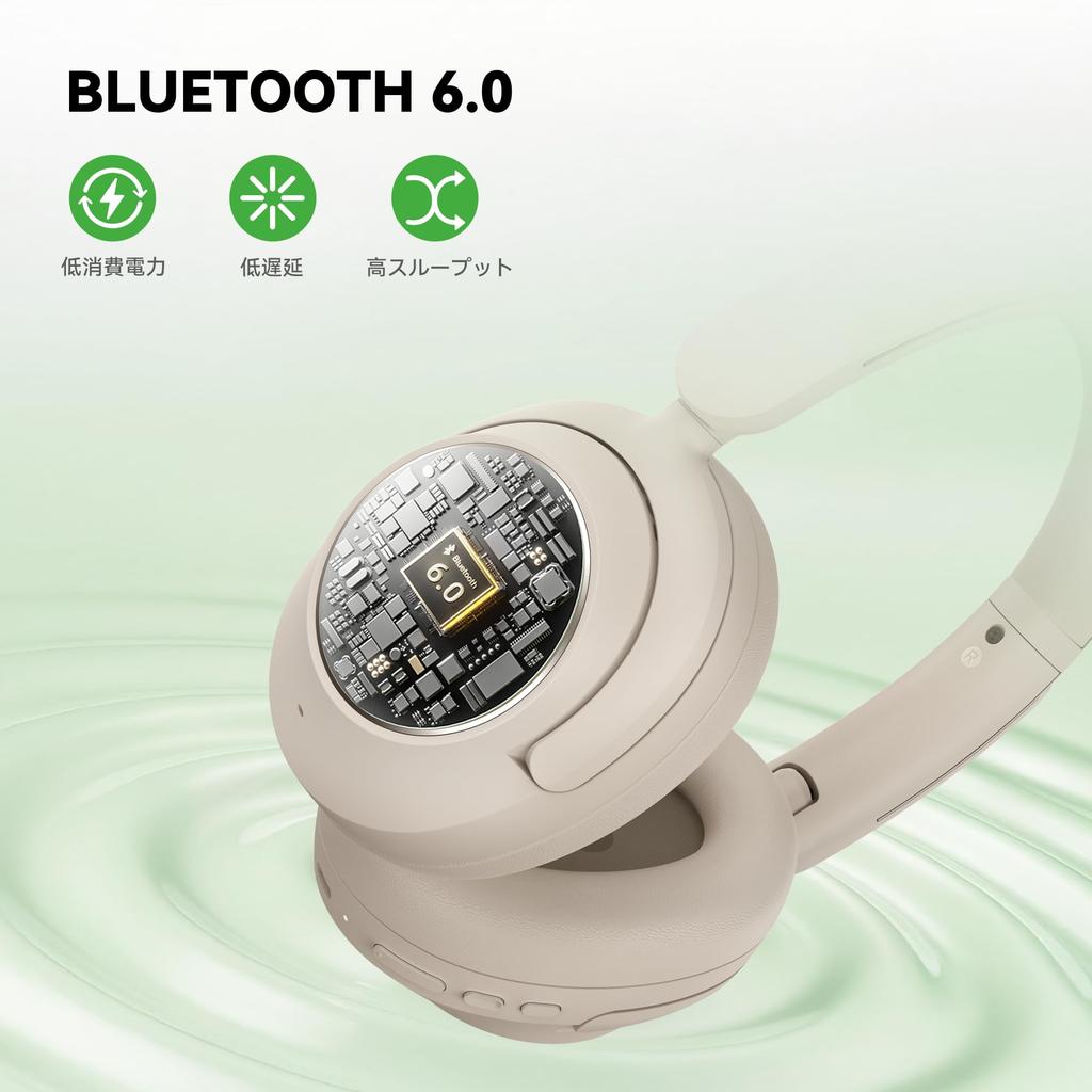 OneOdio Focus A6 Wireless Headphones, Noise Cancelling, Bluetooth 6.0, LDAC Compatible, WirelessWired, High-Resolution Audio, 75 Hours Music