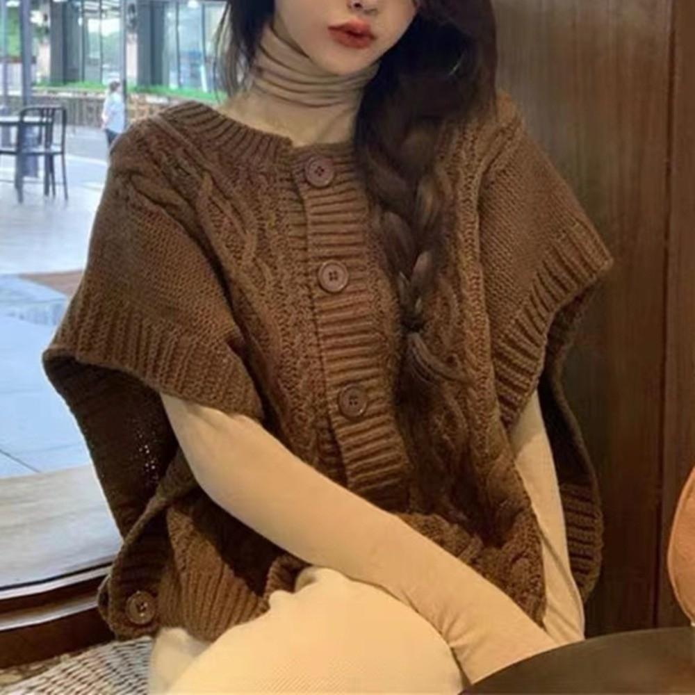Loose Fit Cable Knit Vest Sleeveless Knit Waistcoat Versatile Fall Winter Vest Casual Wear