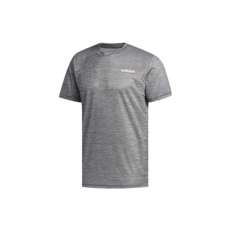 Adidas T Shirts Men s Light Gray Crew Neck Moderate Straight Fit FL0326 S