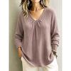 Women S Loose V Neck Long Sleeve Pullover Knit T Shirt